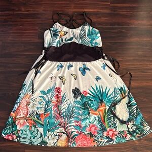Tropical Print Dress - 2XL (See Measurements)